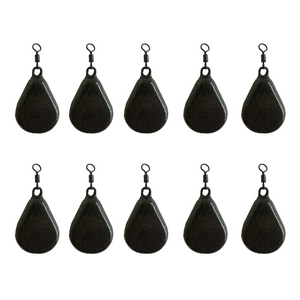 BZS Carp fishing Weights Flat Pear with Swivel Smooth and Textured Finish1oz 1.5oz 2oz 2.5oz 3oz 3.5oz 4oz 5oz 6oz