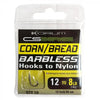 Korum Barbless Hooks To Nylon - Sweetcorn/Bread