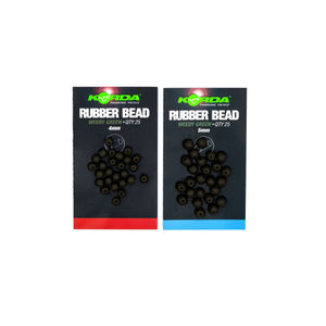 Korda Rubber Beads - Essential Accessories for Carp Fishing Rigs (Pack of 25)