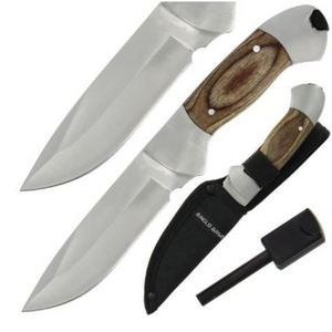 Anglo Arms Pakkawood Knife with Fire Starter and Sheath