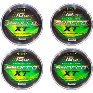 ESP Syncro XT Standard 1000m Green - Tough, Fast-Sinking Mono for Carp Fishing