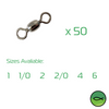 Pack of 50 Rolling Crane swivel available in size 6,4,2,1,1/0,2/0 sea fishing