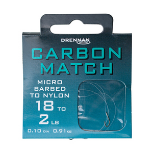 Drennan Carbon Match Micro Barbed Hooks To Nylon  16 18 20 22