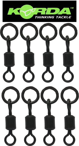 KORDA Carp Fishing Flexi Ring Swivels - 8pcs