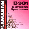 KAMASAN B981 Barbless Specimen Hooks (Various Sizes)